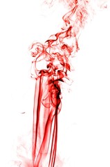 Abstract red smoke on white background, red background,red ink on white background