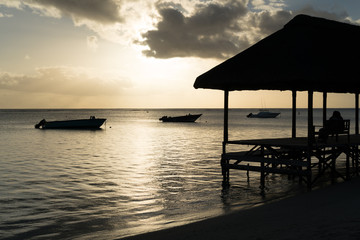 Resting on jetty at beach