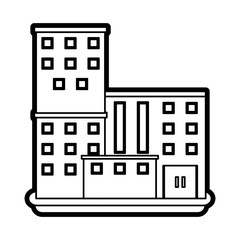 Building icon City architecture urban and modern theme Isolated design Vector illustration