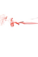 Abstract red smoke on white background, red ink on white background