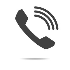 Phone handset icon - simple flat design isolated on white background, vector