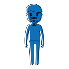 cartoon man standing icon over white background colorful design vector illustration