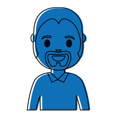 cartoon man smiling icon over white background colorful design  vector illustration