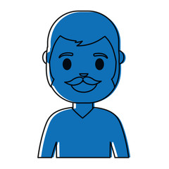 cartoon man smiling icon over white background colorful design  vector illustration