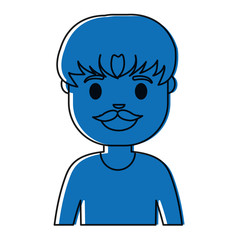 cartoon man smiling icon over white background colorful design  vector illustration