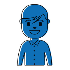 cartoon man smiling icon over white background colorful design  vector illustration