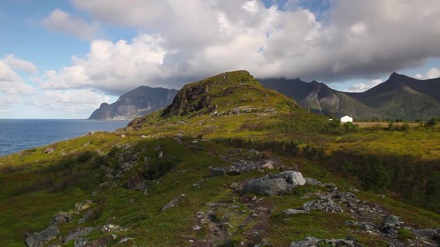 View on Knuten peak, Mefjordvaer, Senjahopen, Norway. 