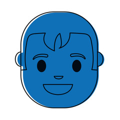 cartoon man face icon over white background colorful design vector illustration