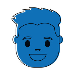 cartoon man face icon over white background colorful design vector illustration