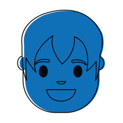 cartoon man face icon over white background colorful design vector illustration