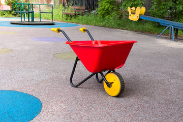 Red children's wheelbarrow