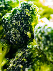 PIeces of frozen broccoli