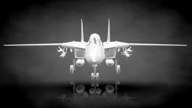 3d rendering of a reflective plane on a dark black background