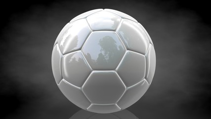 Fototapeta premium 3d rendering of a reflective ball on a dark black background
