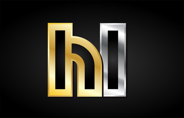 Fototapeta premium gold silver letter joint logo icon alphabet design