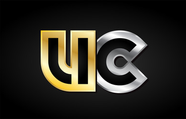 gold silver letter joint logo icon alphabet design