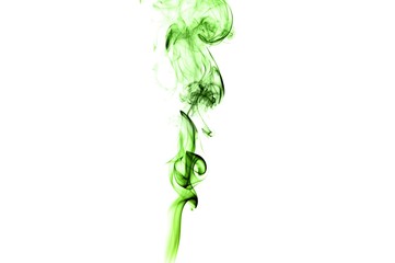 Abstract green smoke on white background, smoke background,green ink background,green, beautiful color smoke