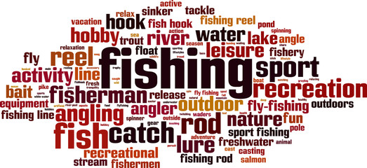 Obraz premium Fishing word cloud