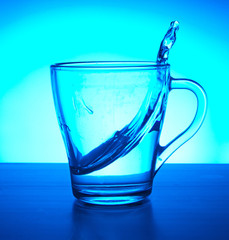 Glass and splash of water