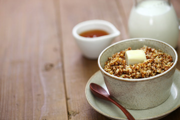 kasha, buckwheat porridge, russian traditional food