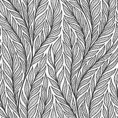 Hand drawn pattern with decorative floral ornament. Stylized colorful branches. Summer spring background, nature collection. Vector illustration