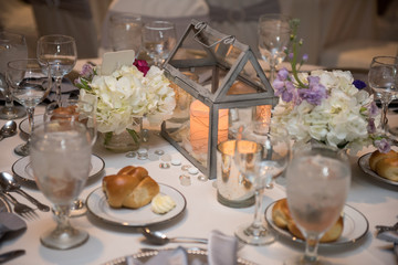 Beautiful table set for wedding guests