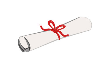 Vector illustration of a scroll tied with a ribbon