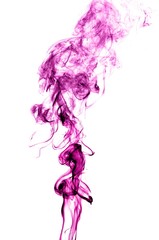 Fototapeta premium Abstract Violet smoke on white background, Violet background,Violet ink background,purple smoke