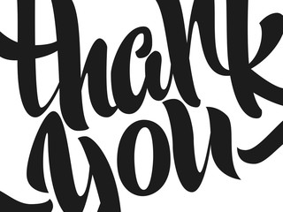 Thank you lettering. Hand written Thank you poster. Modern hand lettering.