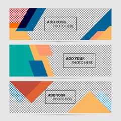 Business banner set vector templates. clean modern geometric abstract background.