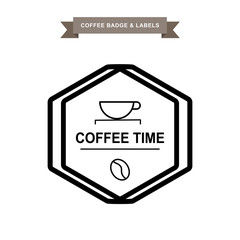 Coffee vintage label vector illustration.