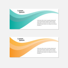 Abstract color wave design business banner template, banner flat design vector illustration.