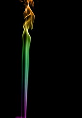 Abstract colorful smoke on white background, smoke background,colorful ink background,Violet, Green, Orange