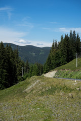 View of Rarau and Giumalau mountains in Bucovina, Romania