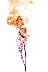 Abstract colorful smoke on white background, smoke background,colorful ink background,Violet,purple, Orange, beautiful smoke