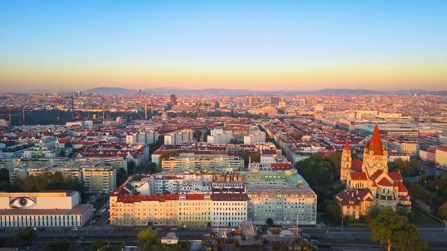 vienna aerial view at sunrise