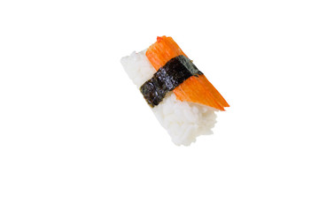 Nigiri sushi / View of japanese food on white background. Nigiri sushi.