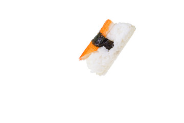 Nigiri sushi / View of japanese food on white background. Nigiri sushi.