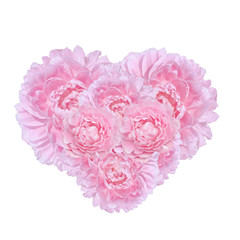Obraz premium peony flowers in the shape of heart