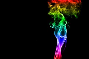 Abstract colorful smoke on black background, smoke background,colorful ink background,rainbow Blue,beautiful color smoke