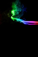 Abstract colorful smoke on black background, smoke background,colorful ink background,rainbow Blue,beautiful color smoke
