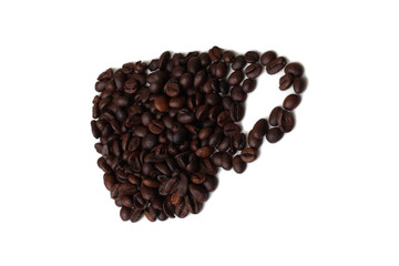 Kaffeetasse aus Kaffeebohnen