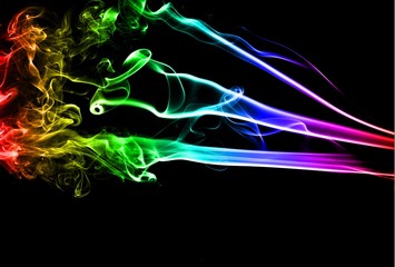 Abstract colorful smoke on black background, smoke background,colorful ink background,rainbow Blue,beautiful color smoke