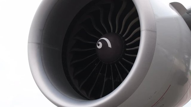 Jet engine of an airplane - Close up