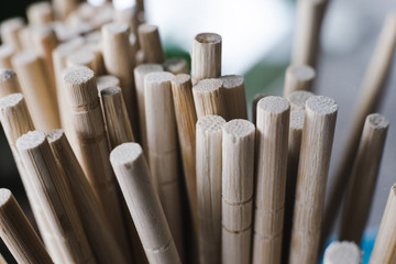 The top of the chopsticks.