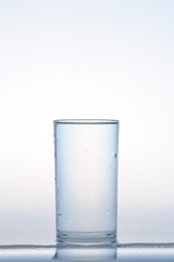 glass of water on white background