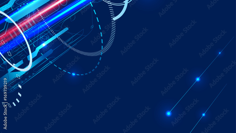 Poster technology abstract background on the topic of engineering, the space industry with space for inscri