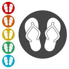 Flip-flops sign icons set