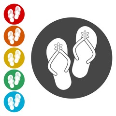 Flip-flops sign icons set