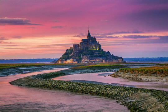 Saint Michael's Mount is an island commune in Normandy. The island has held strategic fortifications since ancient times and has been the seat of a monastery.